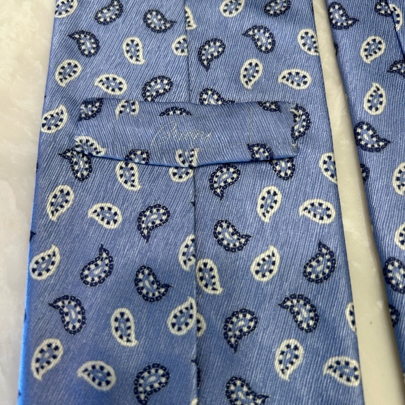 SOLD - Brioni Blue Micro Paisley Men's Tie, Silk, Made in Italy - Picture 8 of 9